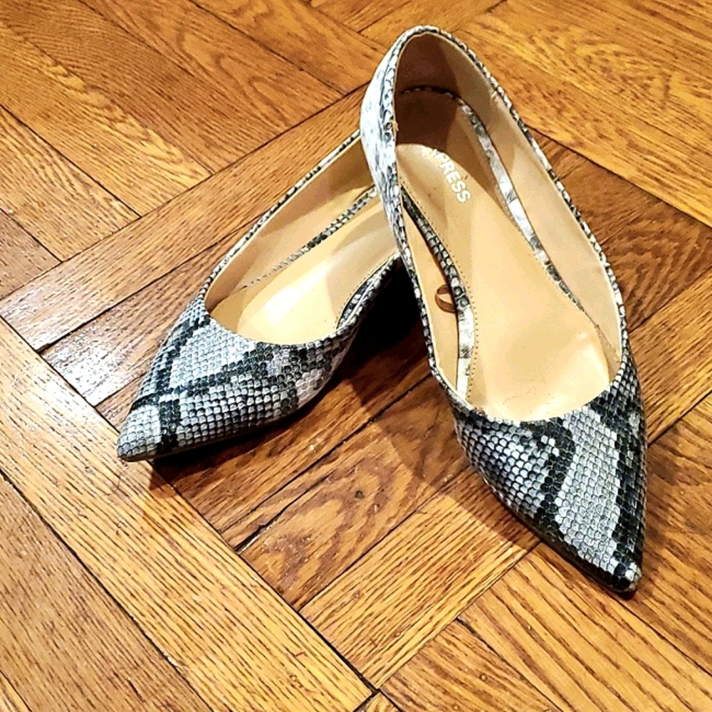 Express snake skin flats